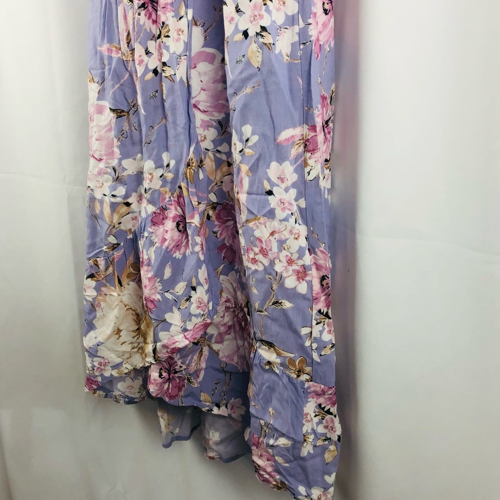 Band of Gypsies faux wrap flutter sleeve maxi Dress pockets XS - Picture 12 of 15